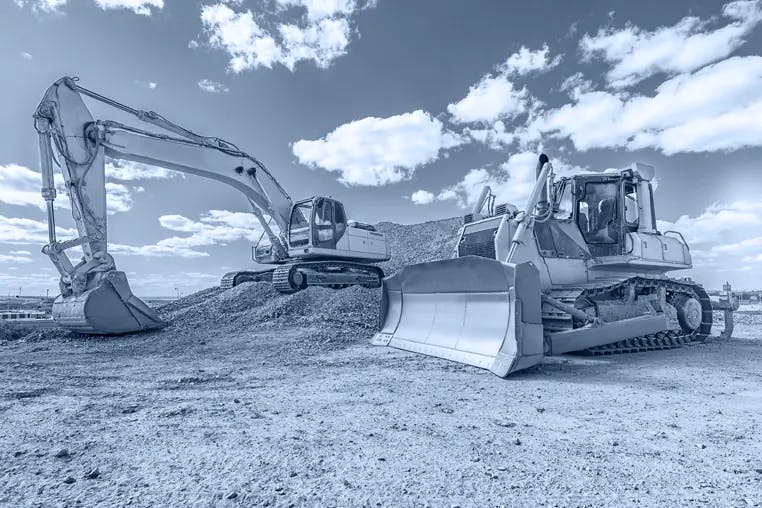 Heavy machinery on a construction site